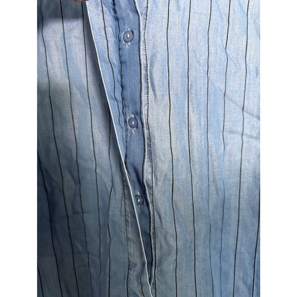 By Malene Birger Womens Denim Button Down black stripes Size 36 Small - Picture 6 of 9